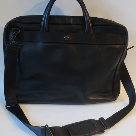 Womens Porter Yoshida & Co Japan Black Leather Messenger Laptop Briefcase Bag - Picture 1 of 16